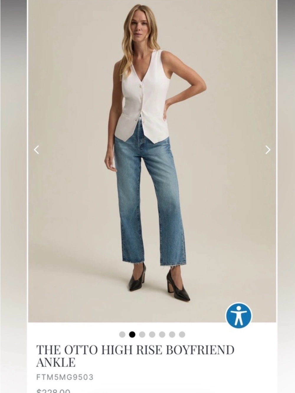Favorite Daughter OTTO high rise Boyfriend Ankle Jeans - Size 28